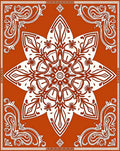 Crimson Medallion Floral Corner Accents Rug