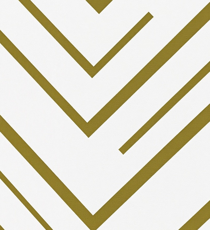 Gold Zig Zag Geometric Lines Rug