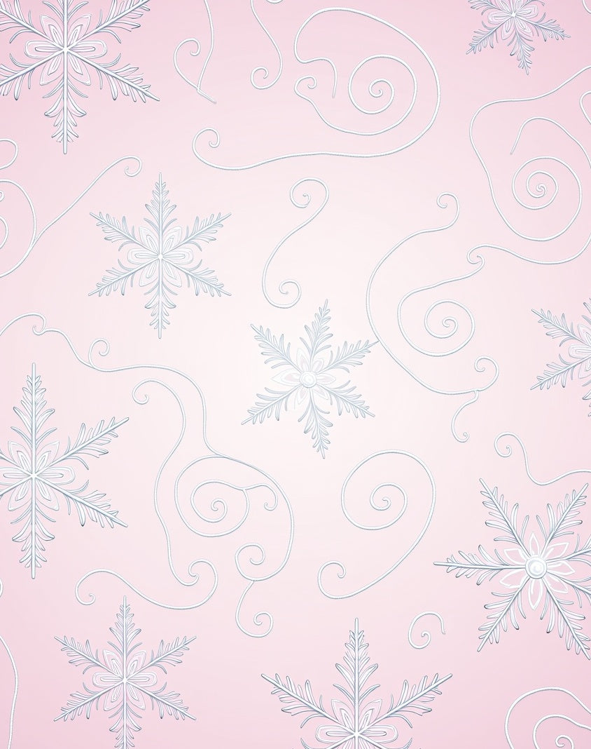 Pale Pink Snowflake Swirl Garden Rug