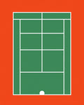Green Tennis Court Geometric Ball Rug