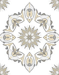 Neutral Beige Symmetrical Mandala Rug