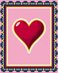 Crimson Heart Pink With BORDER Rug