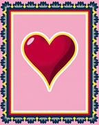 Crimson Heart Pink With BORDER Rug