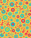 Whimsical Floral And Musical Notes Rug