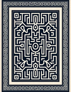 Navajo Inspired Geometric Maze Rug