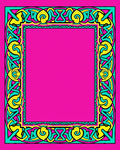 Bright Pink Teal Yellow Celtic Knot Frame Rug