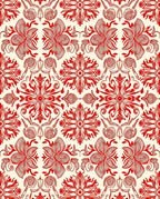 Crimson Floral Medallion Inspired Rug