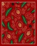 Crimson Emerald Leaf Swirl Accents Rug