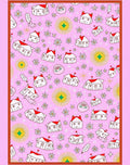 Pink White Houses Floral Whimsical Rug
