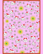 Pink White Houses Floral Whimsical Rug