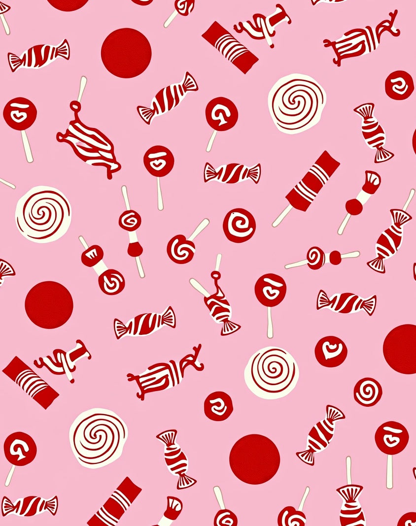 Red and White Candy Sweet Collection Rug