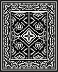 Monochromatic Bold Ornate Square Rug