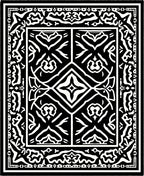 Monochromatic Bold Ornate Square Rug