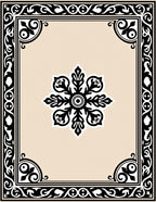 Black Floral Bordered Medallion Rug