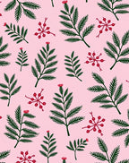 Crimson Berry Green Foliage Rug