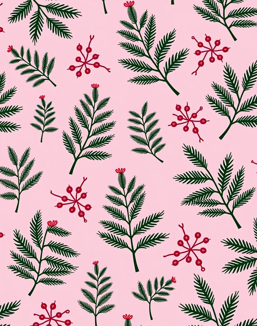 Crimson Berry Green Foliage Rug