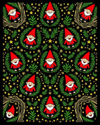 Whimsical Red Gnome Starry Night Rug
