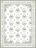Green Floral Medallion Border Rug