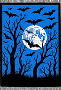 Scary Bats Moonlit Forest Scene Rug