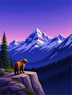Majestic Bear Mountain Twilight Vista Rug