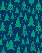 Dark Blue Forest Tree Arrangement Rug