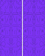 Vibrant Purple Abstract Figure Arrangement Rug