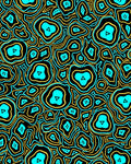 Abstract Turquoise Yellow Organic Forms Rug