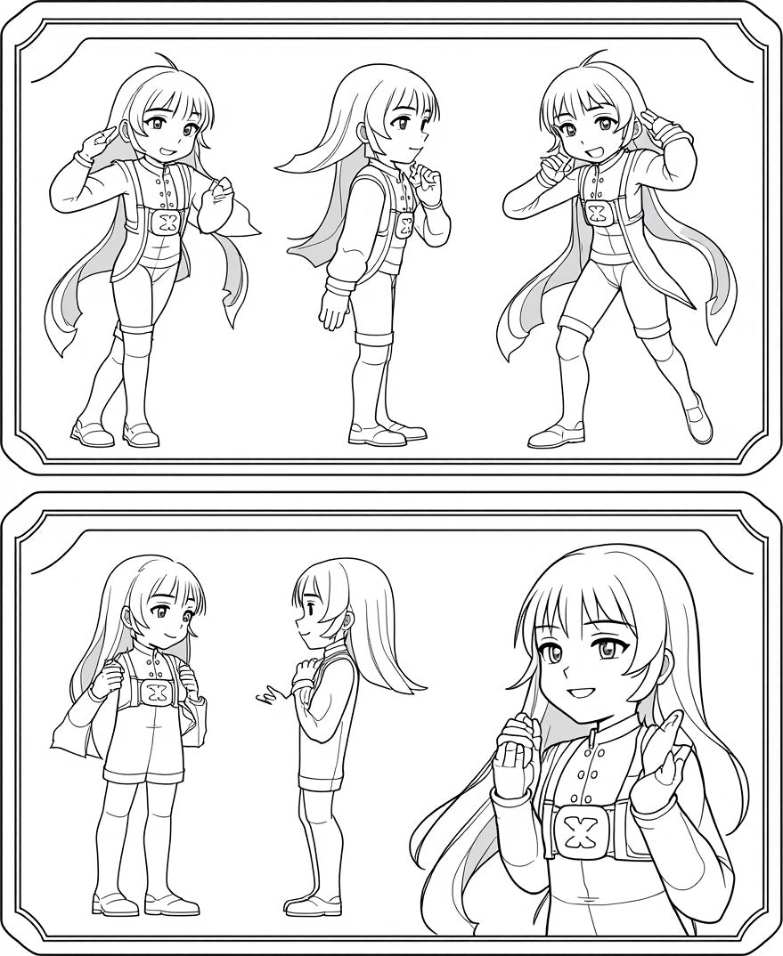 Anime Girl Character Pose Reference Art Rug