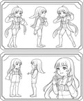 Anime Girl Character Pose Reference Art Rug