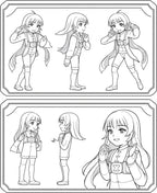 Anime Girl Character Pose Reference Art Rug