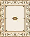 Elegant Brown Filigree Border Star Rug