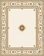 Elegant Brown Filigree Border Star Rug