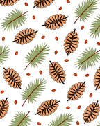 Tan Leaf Green Palm Scatter Rug