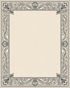 Ornate Black Sepia Floral Border Design Rug