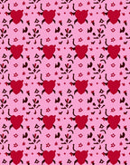 Pink Red Heart Scatter Rug