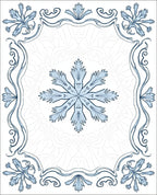 Light Blue Art Nouveau Floral Medallion Rug