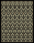 Gilded Black and White Scroll Work Rug