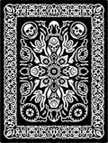 Gothic Skull Floral Mandala Black White Rug