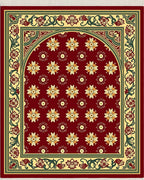 Crimson Floral Garden Arch Rug
