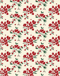Crimson Floral Branch Background Rug