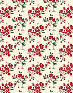 Crimson Floral Branch Background Rug