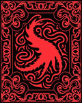 Bold Crimson Abstract Swirls Rug