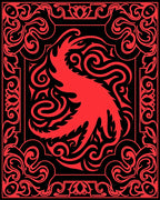 Bold Crimson Abstract Swirls Rug