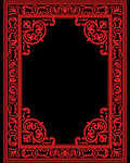 Ornate Red Scrolling Vintage Frame Rug