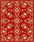 Crimson and Gold Floral Medallion Rug