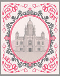 Ornate Pink Floral Building Medallion Rug