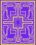 Modern Yellow Labyrinth Purple Rug
