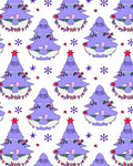 Purple Christmas Tree Snowflakes Rug