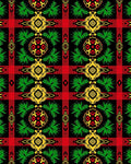 Bold Red Green Yellow Geometric Medallions Rug