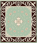 Vintage Teal Floral Medallion Garden Rug